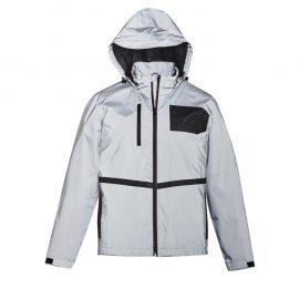 The Syzmik Reflective Waterproof Streetworx Jacket is made from fully reflective material.  Increases safety at night.  In Silver.  Great hi viz jackets from Syzmik