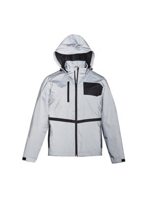 The Syzmik Reflective Waterproof Streetworx Jacket is made from fully reflective material. Increases safety at night. In Silver. Great hi viz jackets from Syzmik