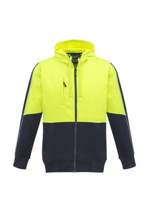 The Syzmik Unisex Hi Vis Full Zip Hoodie is made from 100% Polyester.  320gsm.  Garment complies with Standards for Hi Visibility Safety Garments.  4 colour combinations.