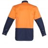 The Syzmik Mens Hi Vis Spliced Industrial Shirt is 100% cotton drill shirt.  Large chest pockets.  4 colours.  Great Syzmik team workwear.