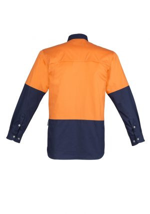 The Syzmik Mens Hi Vis Spliced Industrial Shirt is 100% cotton drill shirt.  Large chest pockets.  4 colours.  Great Syzmik team workwear.