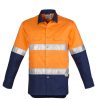 The Syzmik Mens Hi Vis Spliced Industrial Shirt is a hoop taped cotton twill hi vis shirt.  S - 7XL.  2 colours.  Great branded Syzmik workwear.