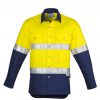 The Syzmik Mens Hi Vis Spliced Industrial Shirt is a hoop taped cotton twill hi vis shirt.  S - 7XL.  2 colours.  Great branded Syzmik workwear.