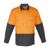 ZW128 Syzmik Mens Rugged Cooling Hi Vis Spliced Shirt Orange/Charcoal – Promotrenz