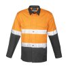 Syzmik Mens Rugged Cooling Taped Hi Vis Spliced Shirt is a square weave cotton riptop shirt.  Mesh venting & mechnical stretch. Reflective tape, 4 colours