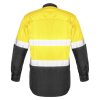 ZW129 Syzmik Mens Rugged Cooling Taped Hi Vis Spliced Shirt – Yellow/Charcoal – Promotrenz