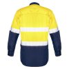 ZW129 Syzmik Mens Rugged Cooling Hi Vis Spliced Shirt Yellow/Navy – Promotrenz