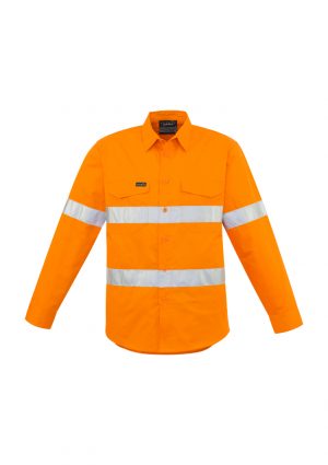 The Syzmik Mens Hi Vis Hoop Taped Shirt is a 100% cotton twill hoop taped shirt in Orange.  XXS - 7XL.  2 pockets.  Mesh vents.  Great branded Syzmik workwear.