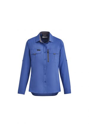 The Syzmik Womens Outdoor Long Sleeve Shirt is a 100% polyester ripstop lightweight work shirt.  6 colours.  6 - 24.  Great branded long sleeve work shirts.