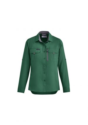 The Syzmik Womens Outdoor Long Sleeve Shirt is a 100% polyester ripstop lightweight work shirt.  6 colours.  6 - 24.  Great branded long sleeve work shirts.