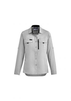 The Syzmik Womens Outdoor Long Sleeve Shirt is a 100% polyester ripstop lightweight work shirt.  6 colours.  6 - 24.  Great branded long sleeve work shirts.