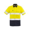 The Syzmik Mens Rugged Cooling Taped Hi Vis Spliced Shirt is a square weave cotton riptop shirt.  Mesh venting and mechnical stretch.  Reflective tape.  4 colours.