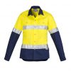 ZWL123 Syzmik Womens Hi Vis Spliced Industrial Shirt Hoop Taped Yellow/Navy – Promotrenz