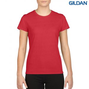 The Gildan Performace Ladies T-Shirt is a 100% Polyester driwear tee.  XS-XL.  7 colours.  Great performance tees from Gildan.  Kids and Mens styles available.