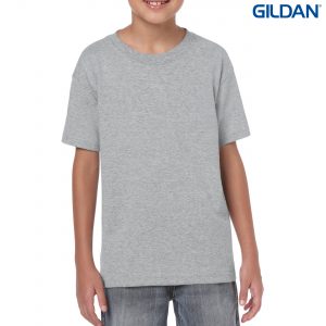 The Gildan Heavy Cotton Youth T Shirt is a 50% cotton/50% polyester tee.  Sizes 8 - 16.  26 colours.  Great cost effective kids tees for printing and events.