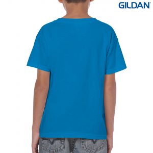 The Gildan Heavy Cotton Youth T Shirt is a 50% cotton/50% polyester tee.  Sizes 8 - 16.  26 colours.  Great cost effective kids tees for printing and events.