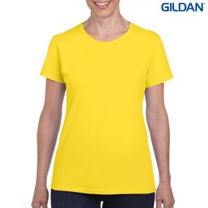 The Gildan Heavy Cotton Ladies T Shirt is a 180gsm cotton tee.  Mens and kids available too.  20 colours.  S - 3XL.  Great branded heavy cotton tees from Gildan.