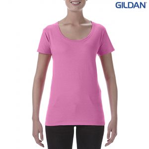 The Gildan Softstyle Ladies' Deep Scoop T-Shirt is a cotton tee with deep scoop neckline.  10 colours.  S - 3XL. Great ladies cotton tees from Gildan.