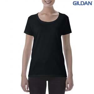 The Gildan Softstyle Ladies' Deep Scoop T-Shirt is a cotton tee with deep scoop neckline.  10 colours.  S - 3XL. Great ladies cotton tees from Gildan.