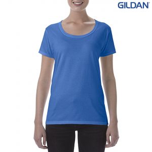The Gildan Softstyle Ladies' Deep Scoop T-Shirt is a cotton tee with deep scoop neckline.  10 colours.  S - 3XL. Great ladies cotton tees from Gildan.