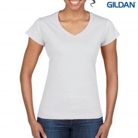 The Gildan Softstyle Ladies V-Neck T Shirt is a 150gm cotton jersey knit tee.  5 colours.  Fitted.  S - 3XL.  Great cotton tees from Gildan.