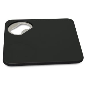 The Trends Collection Coaster Bottle Opener is a handy plastic coaster with built in bottle opener. White or Black. Great branded practical coasters.