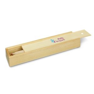 The Trends Collection Radiata Colouring Set is a set of 8 unpainted wood colouring pencils with sharpener and eraser in a box. Branded pencil set.