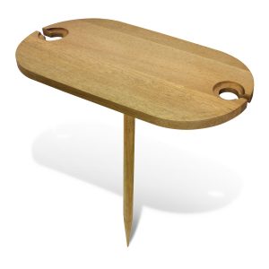 The Trends Collection Outdoor Wine Table is a unique 2 person wine table.  Acacia Wood.  Laser Engraved.  Great corporate gifts for your clients.