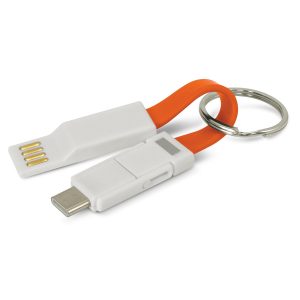 The Trends Collection Electron 3 in 1 Charging Cable is a compact charging cable with handy key ring. In 7 colours. Great branded technology promo products.