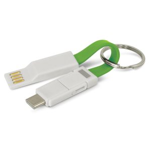 The Trends Collection Electron 3 in 1 Charging Cable is a compact charging cable with handy key ring. In 7 colours. Great branded technology promo products.