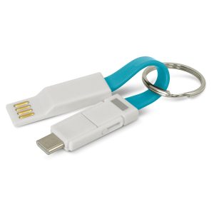 The Trends Collection Electron 3 in 1 Charging Cable is a compact charging cable with handy key ring. In 7 colours. Great branded technology promo products.