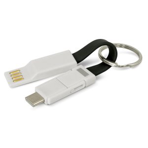 The Trends Collection Electron 3 in 1 Charging Cable is a compact charging cable with handy key ring. In 7 colours. Great branded technology promo products.