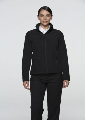 The Aussie Pacific Ladies Olympus Softshell Jacket is a 320gm 3 layer performance softshell.  8 colours.  8 -22.  Great Aussie Pacific softshell jackets.