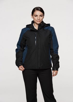 The Aussie Pacific Ladies Napier Jacket is a polyester microfibre ripstop jacket with padded inner.  6 pockets.  3 colours.  8 - 22.  Great branded AP jackets.