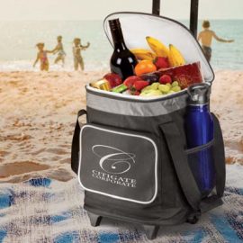 The Trends Glacier Cooler Trolley is a large 16 litre cooler trolley bag.  In Black/Grey.  Great branded cooler trolleys & corporate gifts.
