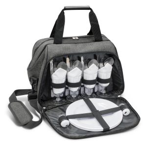 The Trends Collection Hampton Picnic Bag is a classically designed 4 person picnic bag.  In Grey.  Multiple branding options.  Great branded picnic sets.