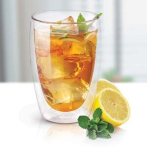The Trends Tivoli Double Wall Glass is a 410ml double wall glass.  Hot stays hot.  Cold stays cold.  Great double wall branded drink glasses.