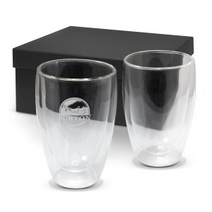 The Trends Collection Tivoli Double Wall Glass Set is an exquisite set of 2 x 410ml double wall glasses.  Black Box.  Great branded corporate gifts.