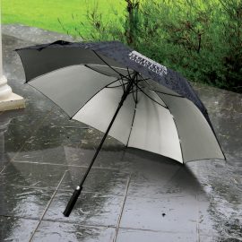 The Trends Collection Patronus Umbrella is a premium 8 panel sports umbrella.  Strong canopy with silver underside.  Black.  Great branded corporate umbrellas.