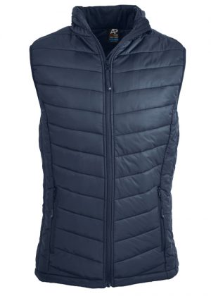 The Aussie Pacific Ladies Snowy Puffer Vest is a nylon/polyester puffer vest.  8 - 22.  Black or Navy.  Mens available.  Great option for winter puffer vests.