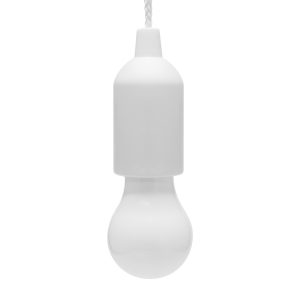 The Trends Collection Lumen Light Bulb is a battery operated light bulb with long cord.  In White.  Great branded portable light bulbs and promo products.