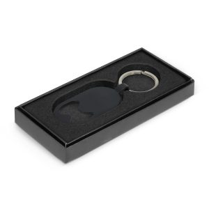 The Trends Collection Brio Bottle Opener Key Ring is a metal bottle opener key ring with matt finish.  Black.  Great branded bottle opener key rings.