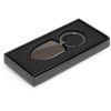 The Trends Collection Cerato Key Ring is a metal crest shaped key ring with gunmetal plated finish on both sides.  Laser Engraving.  Great branded key rings.