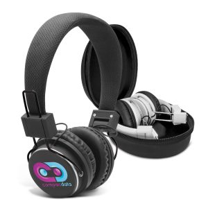 The Trends Collection Opus Bluetooth Headphones are full padded bluetooth headphones.  6 - 8 hours continuous play time.  Great branded black or white headphones.