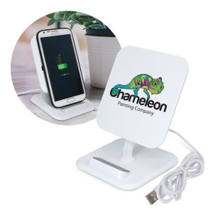 116030 Trends Collection Phaser Wireless Charging Stand Square - Promotrenz The Trends Collection Phaser Wireless Charging Stand Square is a stylish 5 watt wireless phone charger with adjustable stand. Great branded wireless charging stand.
