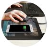 The Trends Collection Davros Wireless Charging Mouse Mat is a futuristic mouse mat that has built in wireless phone charger.  Multiple branding options