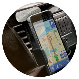 116033 Trends Collection Zamora Phone Holder - Promotrenz The Trends Collection Zamora Phone Holder secures to car air vents to use as a GPS. In Black. Multiple branding options. Great tech products.