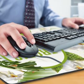 The Trends Collection Jumbo Desk Mat is a large desk mat with slip resistant rubber base with microfibre surface.  Sublimation printed promo products.