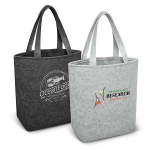 112532 Trends Collection Astoria Tote Bag The Trends Collection Astoria Tote Bag is a fashion inspired medium size tote bag. 2 shades of grey. Great branded poly felt tote bags for your event or clients.