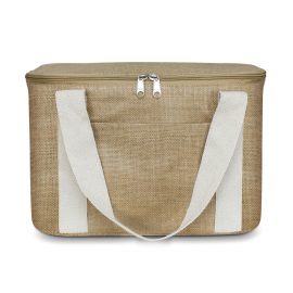 The Trends Collection Asana Cooler Bag is a medium size 13 litre cooler bag.  Natural June with natural cotton carry handles.  Great branded eco cooler bags.